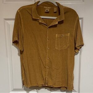 Quiksilver Men's Brown Button Down Shirt